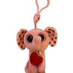 Ty Tender The Elephant Keychain Hearts Love Valentines Pink Photo 0