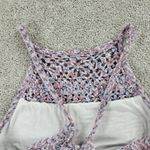 Hollister  Womens Crochet Top S Blue Pink Baby Doll Halter Cropped Scalloped Hem Photo 6