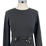 Kate Spade Bow Waist Ponte Dress Black Knee Length Long Sleeve Size Large Photo 1