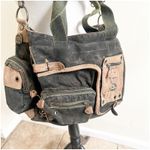 Bed Stu Canvas Multi Compartment Utility Bag Grunge Steampunk Y2K Green Black Photo 1
