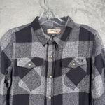 Triple Five Soul Shirt L Flannel Button Up Black Gray Plaid Roll Tab Lumberjack Size L Photo 3