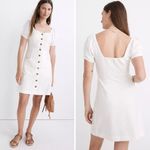 Madewell NEW  Linen-Cotton‎ Puff-Sleeve Mini Dress, lighthouse, 10 Photo 1
