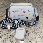 Karl Lagerfeld Maybelle Crossbody Bag Double Zip White With Pins Pouch NWT $228 Photo 1