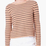 English Factory  New Tan & Black Striped Knit Sweater Photo 0