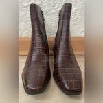 Sam Edelman Sam Eldeman  Cari Cocoa leather brown chunky square heel, pointy toe booties; 8 Photo 3