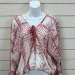 Free People Yo Yo Geo Lace Up Peasant Top size M Photo 3