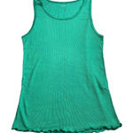 Three Dots  Kelly Green Lettuce‎ Hem Ribbed Tank Size XL Photo 0