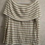 Lilly Pulitzer women's extra large white / tan striped cowl neck sweater Photo 0