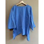 Sea Breeze 100% Cotton Drapey Top Swim Cover Up Blue‎ Size Large Beach Tunic EUC Blue Photo 4