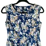 Blue white yellow floral fit & flare tunic or mini skater dress Photo 3