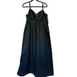 Donna Morgan NWT Shirred Midi Dress  For Maggy‎ Shirring At The Waist Sz 12 Black Photo 5