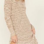 Cleo + Wolf New Tan Marled Turtleneck Sweater Dress Size Medium Photo 0