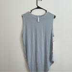 Athleta Top Womens Large Blue Asymmetrical Sleeveless Shirt NWT Yoga Fitness Photo 1