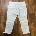 Guess  White Denim Jeans Bow Hem Womens 34 Gold‎ Logo Stretch Photo 8