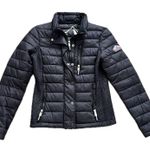 Superdry Original Fuji Black Puffer Jacket Womans Size US 6 Double Zipper Photo 0