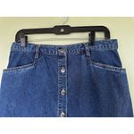 Vtg 90’s Denim Midi Skirt Size 10 Button Down Pockets Y2K Mid High Rise Jean​​​ Blue Photo 1