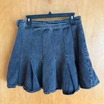 Pilcro Denim Pleated Mini Skirt size 10 Acid Wash Black Grunge Skater Style Photo 1
