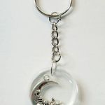 Silver Moon and Cupid resin Keychain handmade Photo 0