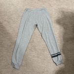 Junk Food Clothing Gray Leggings with Black Stripes Photo 3
