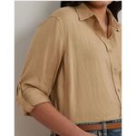 Lauren Ralph Lauren Linen Relaxed Fit Roll Tab Sleeve Shirt Birch Tan 2X Quiet L Photo 3