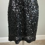 Eliza J Satin and Sequined Mini Sheath Sparkly Cocktail Party Dress Black Size 6 Photo 7
