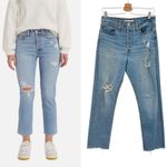 Levi's Wedgie Straight Jeans Distressed Denim Medium Wash Blue Size 30 Photo 1