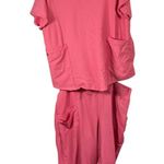 Cuddl Duds ClimateRight by Pink Scrub Set Joggers Medical Nurse Womens Plus 2x Photo 0