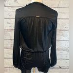 Guess Romper "Scarlett" Long Sleeve Ruffle/Wrap Front Ruffle Hem Black-XS Photo 4