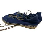 Tory Burch Sonoma Gillie Espadrille Navy Blue Canvas Lace Up Flats Size US 7 Photo 6