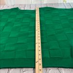 Green Textured Checkered Women's Sweater size Medium Oversized Batwing Sleeves Photo 8