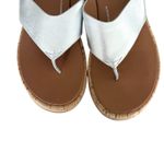 FitFlop F-Mode FlatForm Toe Post Sandals Silver Sz 6 Boho Chic Coastal Comfort Photo 7