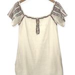 ZARA | XS | Embroidered Off The Shoulder Gauzy Short Sleeve Cover Up Mini Dress Photo 4