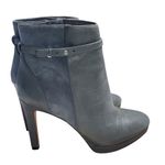 Antonio Melani Gray Leather Suede Ankle Booties Heel Boots 9M Photo 2