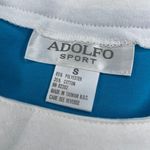 Adolfo  Sport Women's Vintage Pullover Button Blouse Size Small Blue White Mature Photo 4