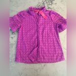 Lilly Pulitzer New Calynn Eyelet Fuchsia Shirt Size 2 $148 Photo 1
