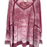 Freeloader  Burgundy Burnout Oversized Long Sleeve Lightweight Top Photo 0