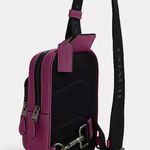Coach Black Antique NickelDeep Berry Track Pack Calf Leather Crossbody Photo 1