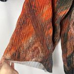 ZARA  Medium Women's Pleated Orange Kimono Wrap Top‎ Bohemian Wide Sleeves Hippie Photo 3