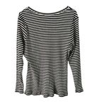 Striped Long Sleeve Top 3X Black White Ribbed Knit Casual Everyday Size undefined Photo 3