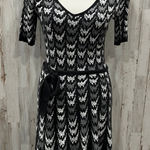 Roz & Ali (Target) Black Chevron Sweater Dress Belted Midi Womens Size Small Photo 0
