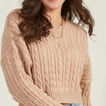 Altar'd State Altar’d State Cropped Tan Sweater Photo 0