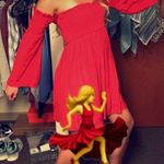 Kohls Red Boho off the shoulder Dress Photo 2