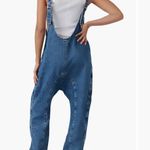 Free People 100% cotton blue jean Denim Overalls S Photo 6