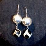 Sterling Silver SIMON SEBBAG Hammered Turtle Shell Agate Drop Dangle Earrings Photo 2