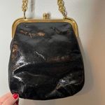 VINTAGE black & gold chain link strap over the shoulder adjustable strap purse Photo 7
