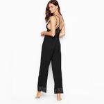 Victoria's Secret  Heavenly Supersoft Modal Jumpsuit Lace Trim Large in Black Photo 3