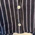 Source Unknown 100% linen made in Italy women’s quarter length sleeve button-down striped top Photo 2