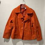 Chico's Jacket Women’s 3 (XL) Burnt Orange Suede Leather Collared Double Vintage Photo 1