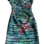 Joseph Ribkoff Bodycon Sheath Dress Short Sleeve Tropical Floral Stretch Size 8 Photo 0