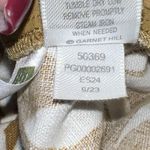 Garnet Hill  Linen Pants Women Large Brown White Floral Cropped Wide Leg Pull On Photo 9